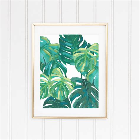 4 Tropical Wall Art Leaf Prints Shelby Dillon Studio