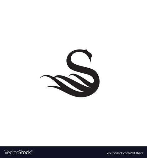 A Black Swan Logo On White Background