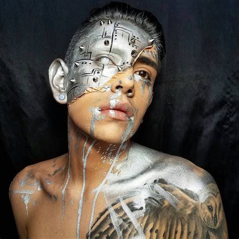 Robot Makeup Cyborg Makeup Futuristic Makeup Sfx Makeup Airbrush