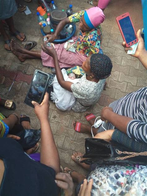 Woman Delivers A Baby While Selling Herbs In Anambra State Photos