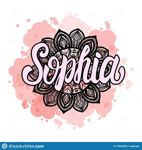 It began to rise in popularity in the 1990s and has continued to climb the charts. Lettering Female Name Sophia On Bohemian Hand Drawn Frame ...