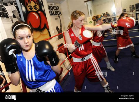 Girls At A Boxing Club South Yorkshire Uk Stock Photo Alamy