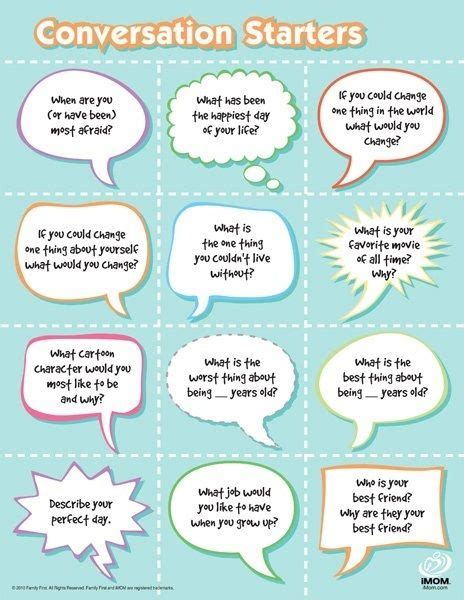 Conversation Starters Conversation Starters For Kids Kids Talking