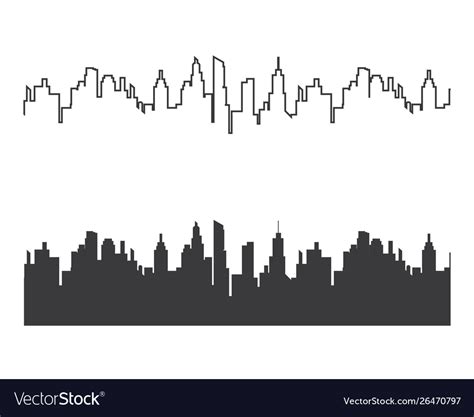 City Skyline Silhouette Royalty Free Vector Image