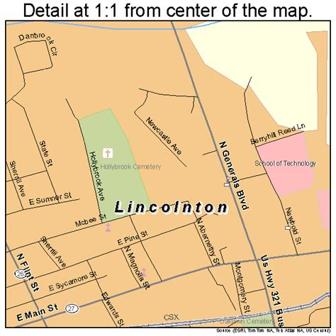 Lincolnton North Carolina Street Map 3738320