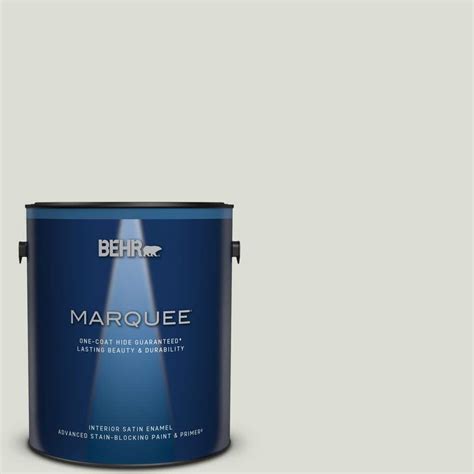 Behr Marquee 1 Gal Bwc 29 Silver Feather Satin Enamel Interior Paint