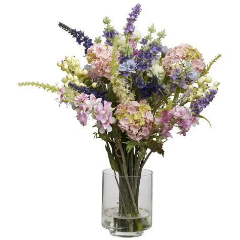 Lavender And Hydrangea Silk Flower Arrangement Silk