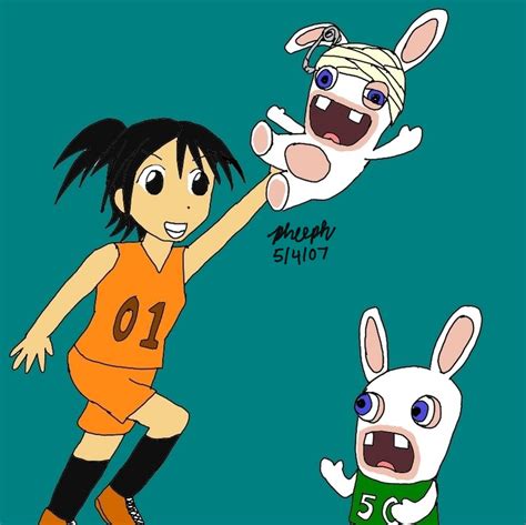 With ellie beaven, david gasman, stephen kearin, yoann perrier. Negima and the Rabbids by pheeph on DeviantArt