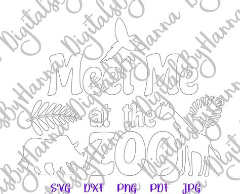 Zoo Animals Svg File For Cricut Sayings Meet Me At The Zoo Etsy