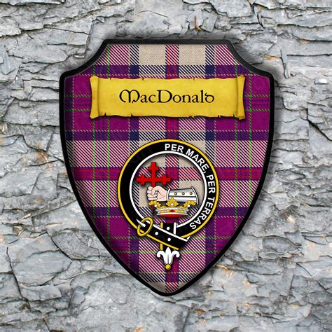 Macdonald Shield Plaque With Scottish Clan Coat Of Arms Badge On Clan