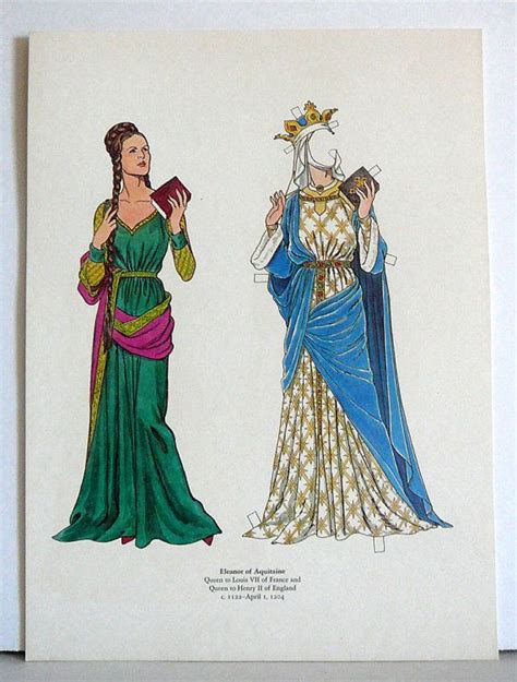 1982 Paper Doll Eleanor Of Aquitaine Great Empresses And Queens Tom