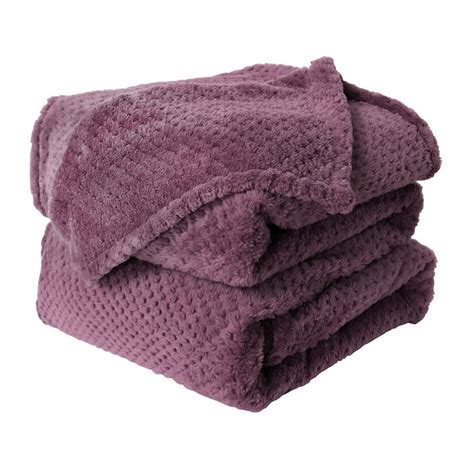 piccocasa super cozy warm flannel fleece 1 piece twin 59 x 78 blanket purple