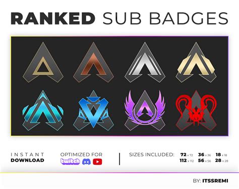 Apex Legends Ranked Sub Badges For Twitch Etsy