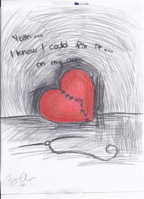 broken heart drawing designs