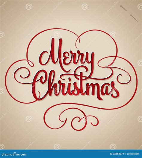 Merry Christmas Hand Lettering Vector Royalty Free Stock Images