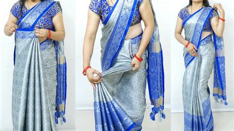 Beautiful Saree Draping With Perfect Pleats Easy Saree Draping To
