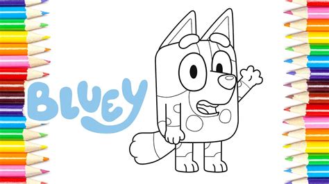 Coloring Page Bluey Muffin Youtube