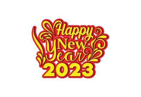 Happy New Year 2023 Logo Banner T Shirt Design Template 9328457