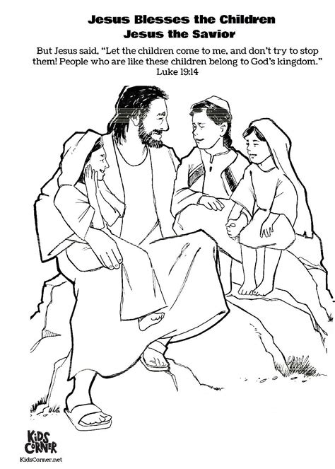 Jesus Blesses The Children Coloring Page Coloring Pages