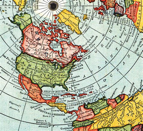 Flat Earth Map 1892 Gleasons New Standard Map Of The Etsy