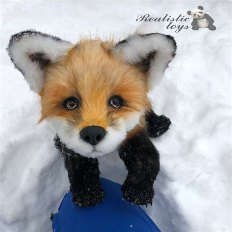 Realistic Fox Stuffed Animal Handmade Collectible Artist Toy Etsy