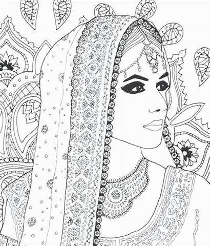 Coloring Pages Indian Books Bride Adult Elephant