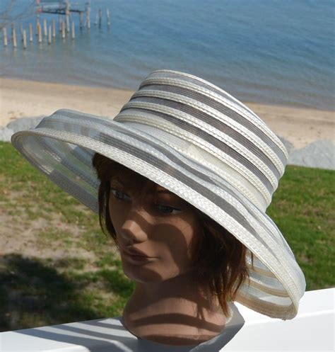 Sale Elegant White Hat See Through Portion Beautiful Shape Etsy