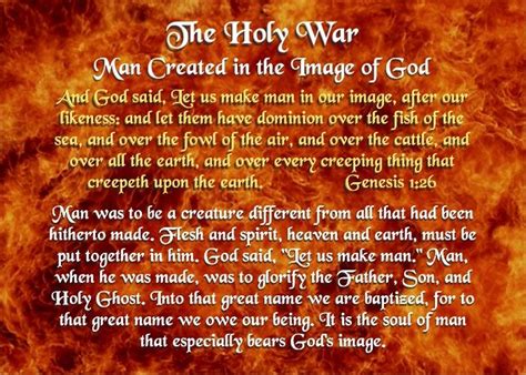 The Holy War Man Created In The Image Of God The Paradise He Is