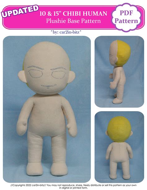 Humanoid Human Doll Plush 64 Cm Pdf Sewing Pattern Digital Spanish