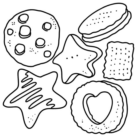 Coloring Page Set Of Cookies ♥ Online And Print For Free