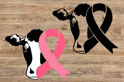 Are you searching for cancer horoscope png images or vector? Cow Head whit Breast Cancer Ribbon SVG love faith hope ...