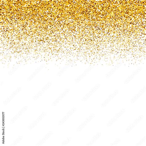 Gold Confetti Vector Background Falling Golden Dots Border Isolated On
