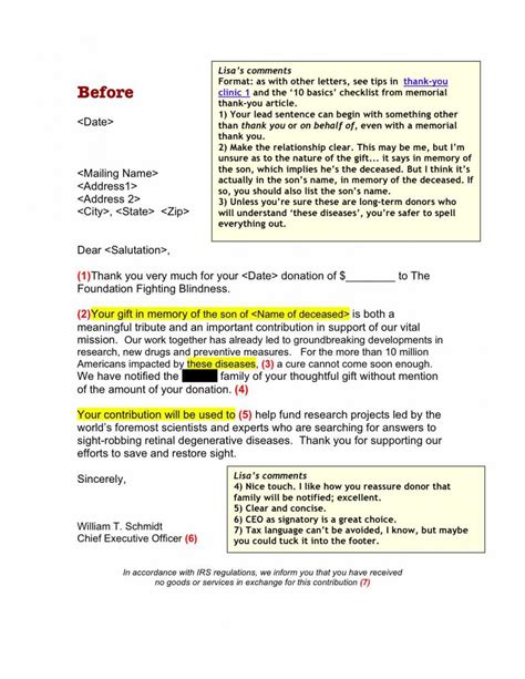 The best ways to close your cover letter. SOFII · In-memoriam donation thank-you letter samples