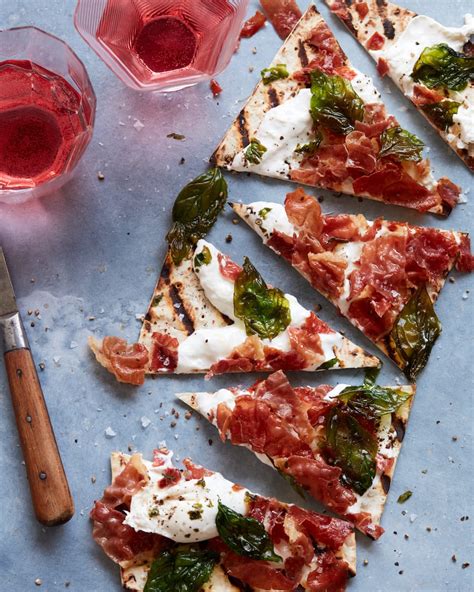 Grilled Burrata Pizza With Crispy Prosciutto What S Gaby Cooking