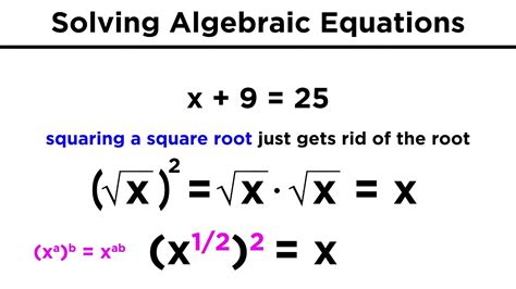 Solving Algebraic Equations With Roots And Exponents Youtube
