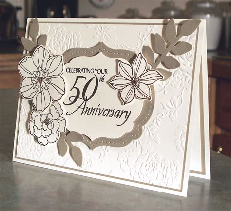 Handmade 50th Golden Anniversary Card Stampin Up Secret Garden Etsy