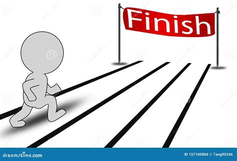 Person Run Toward The Finishing Line Stock Illustration Illustration