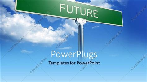 Powerpoint Template Green Future Signpost Over Blue Cloudy Sky 13239