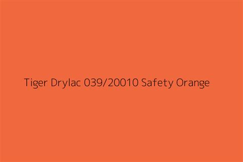 Tiger Drylac 039 20010 Safety Orange Color HEX Code