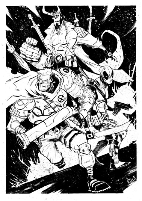 Cable Deadpool And Hellboy In Alessandro Micellis Commissions Comic