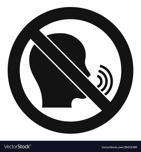 No Speaking Icon Simple Style Royalty Free Vector Image