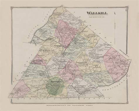 Wallkill 42, New York 1875 - Old Town Map Reprint - Orange Co. Atlas