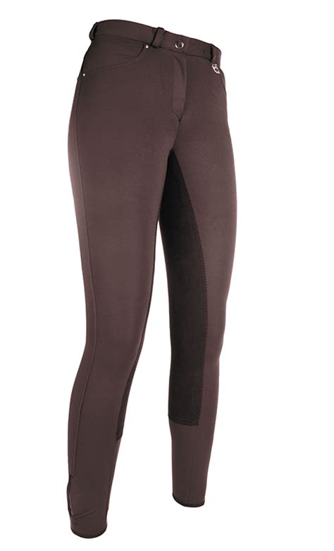 Hkm Comfort Seat Riding Breeches Short Length Ladies In Brown