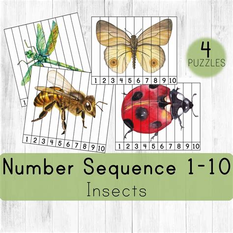 Number Sequence Puzzles 1 10 Montessori Math Printable Etsy