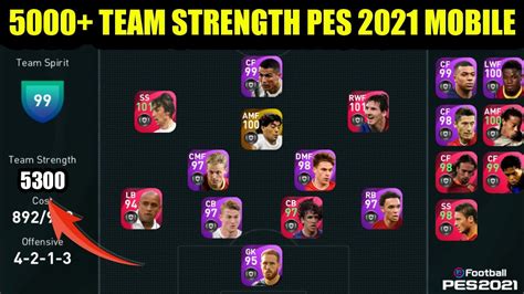 Pes 2021 Mobile 5000 Team Strength Highest Team Strength In Pes