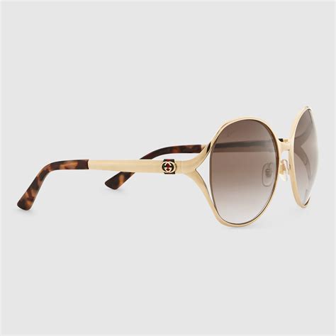 round frame metal sunglasses gucci women s round and oval 411831i33307068