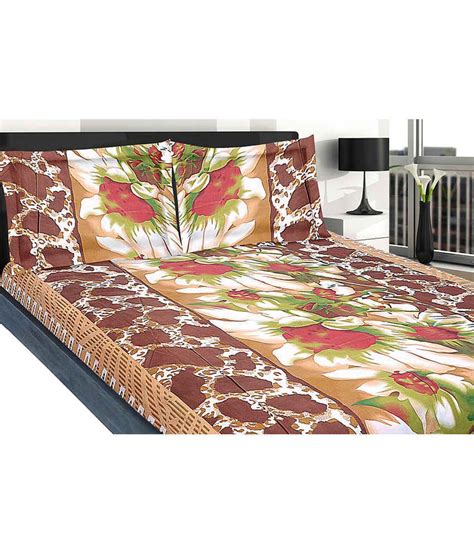Mesleep Brown Contemporary Cotton Double Bed Sheets Buy Mesleep Brown