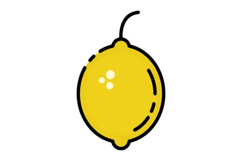 Lemon Fruit Filled Line Icon Logo Design Graphic By Graphicrun123