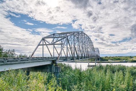 Shirley Demientieff Memorial Bridge Near Nenana Alaska Stock Image