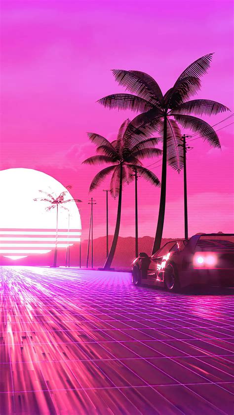 Vaporwave Iphone And Palm Tree Vaporwave Hd Phone Wallpaper Pxfuel